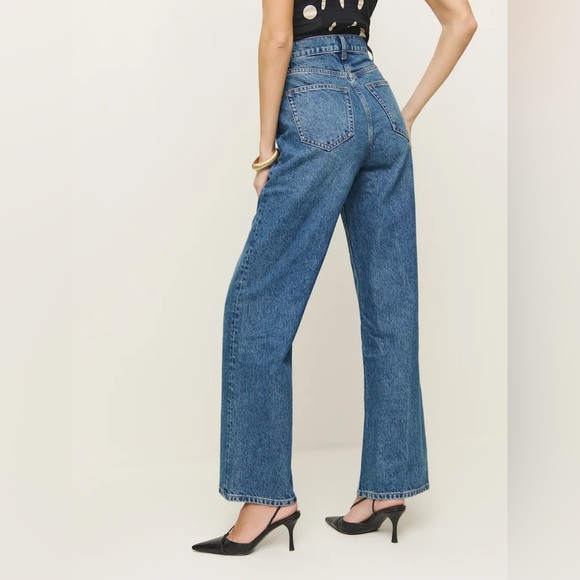 Reformation Wes High Rise Wide Leg Jeans Blue - Size 27 - Picture 3 of 5